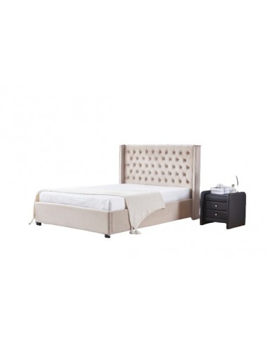 Lit capitonné 160x200 cm ERES en velours sommier inclus store