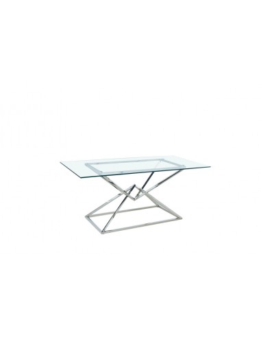 Table à manger PYRAMIDE plateau en verre et structure en Chrome pour 4 à 8 personnes Comparez plus de prix