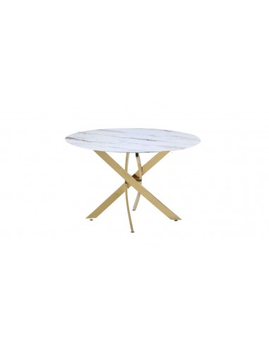 Table à manger ronde JESSICA Gold 100 cm 4 couverts 50-70% off 