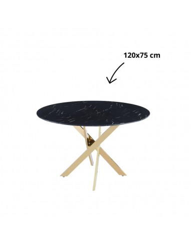 Table a manger ronde JESSICA Gold XXL 120 cm 4 couverts livraison et retour toujours gratuits