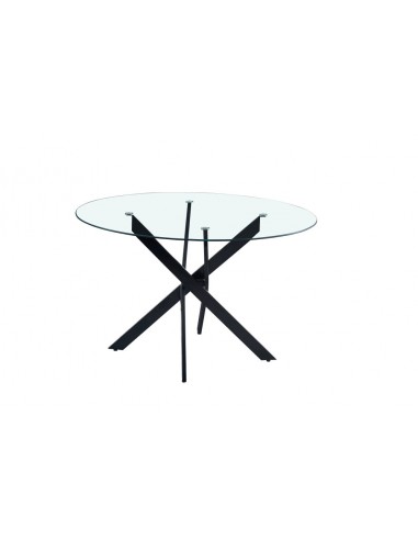 Table à manger ronde JESSICA Métal noir 100 cm 4 couverts français