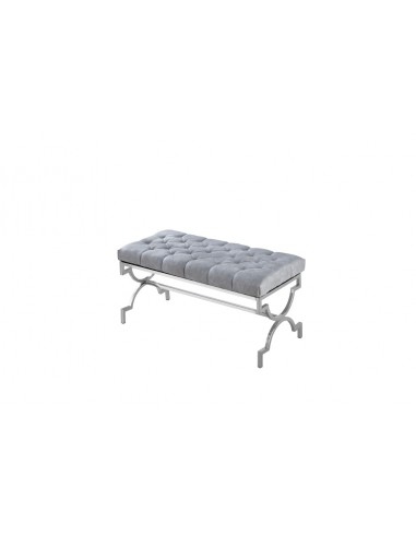 Banquette CROSS Capitonnée Chrome Velours Gris les ctes