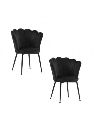 Lot de chaises NYMPHEA pieds métal noir assise Velours suggérées chez