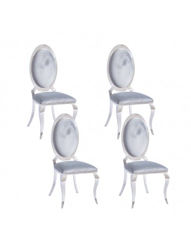 Lot de chaises ANGEL baroque Chrome Velours commande en ligne