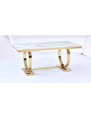 Table Basse Omega Gold plateau verre 120x70 cm de votre