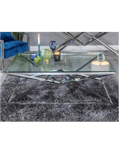 Table basse Rectangle PYRAMIDE Chrome 120cm pour bénéficier 