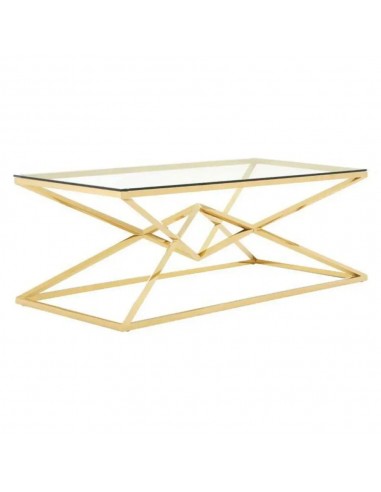 Table basse Rectangle PYRAMIDE Gold 120cm Livraison rapide