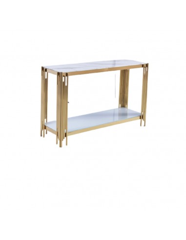 Console FLUTE Gold plateau en verre 120x40x78 cm plus qu'un jeu 