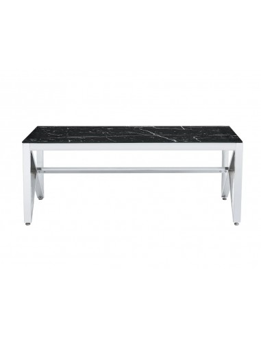 Table Basse MAJESTIQUE Chrome et plateau en verre 120x60x45 cm store