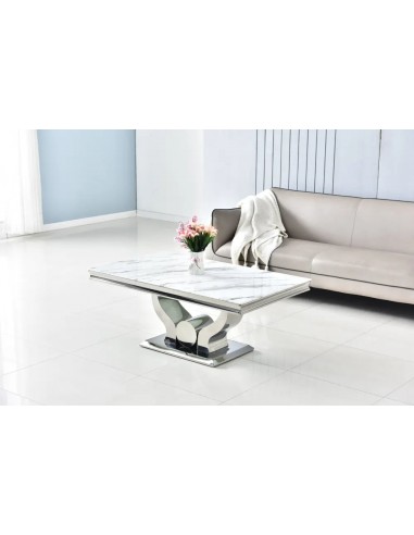 Table basse Trofy Chrome et plateau en verre 120x70 cm prix pour 