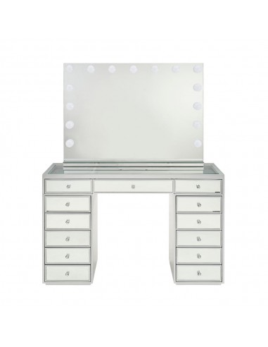 Ensemble coiffeuse + miroir HOLLYWOOD avec Led L 130x54,5x80 cm JUSQU'A -70%! 