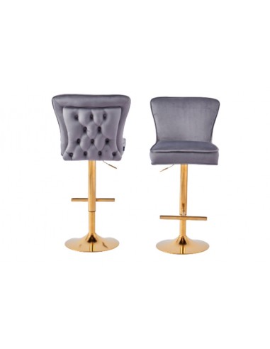 Lot de 2 tabourets de bar GABRIELLE Gold en velours Faites des économies