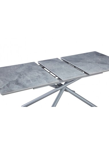 Table extensible ZEPHIR métal gris plateau Céramique Marbré gris offre 