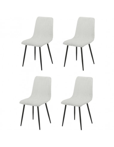 Lot de 4 chaises BOBBY pieds métal noir assise velours c?telé offre 