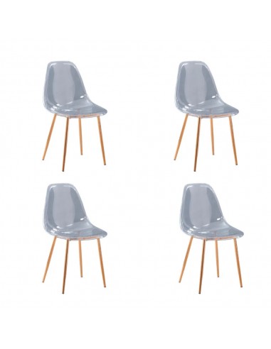 Lot de 4 chaises scandinave transparentes en PVC En savoir plus