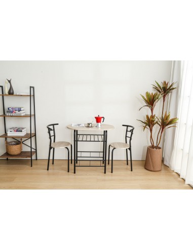 Ensemble table + 2 chaises CARRY Mdf l 80 cm de France