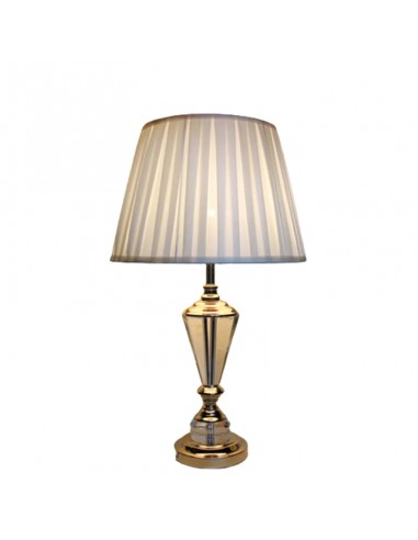 Lampe de table vintage en cristal K9 avec abat-jour en tissu plissé DONNA offre 