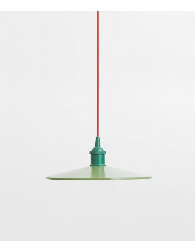 Suspension "Milano" simple évasée, vert, câble rouge coquelicot Comment ça marche