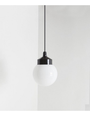 Suspension "Bauhaus", verrerie boule en opaline satinée, petit modèle solde