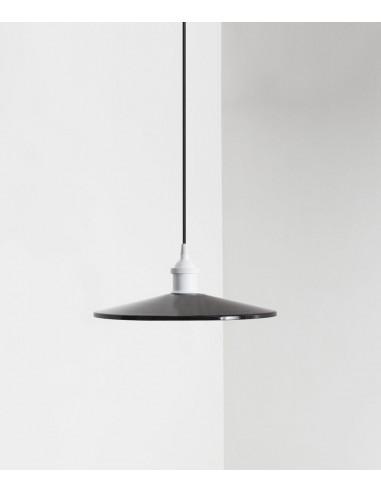 Suspension "Milano" simple évasée, blanc et noir, câble noir À commander