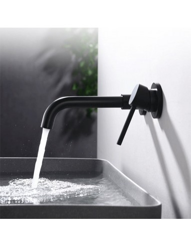 Robinet salle de bain lavabo encastrable - Noir - Laiton ouvre sa boutique