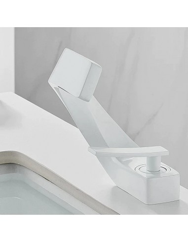 Robinet design incurvé cascade - Blanc - Laiton Paris Déstockage Promo