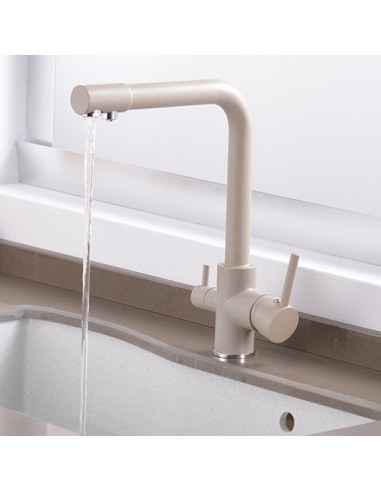 Robinet cuisine évier purificateur d’eau 3 voies - Beige tacheté - Laiton 50-70% off 