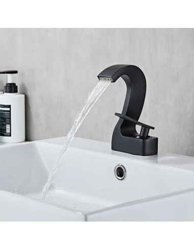 Robinet lavabo salle de bain cygne design - Noir Vous souhaitez 