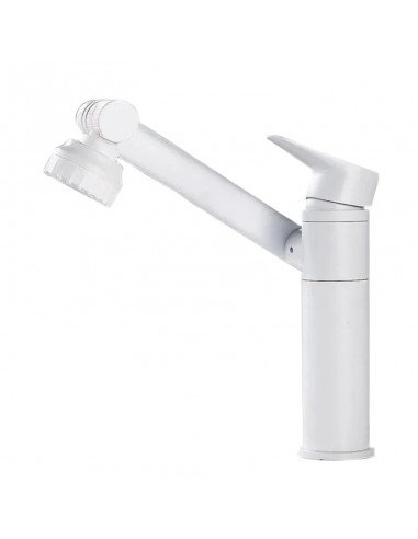 Robinet lavabo salle de bain pivotant rotatif multijet - Blanc - Laiton ou a consommer sur place